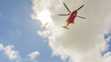 Helicopter Rescue Flight over the Mountain of Campo Imperatore - Abruzzo - Italy